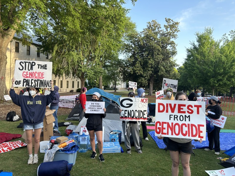 Students at the University of Georgia protest genocide