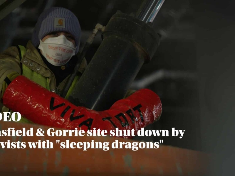 Video: Brasfield & Gorrie site shut down by activists with "sleeping dragons"