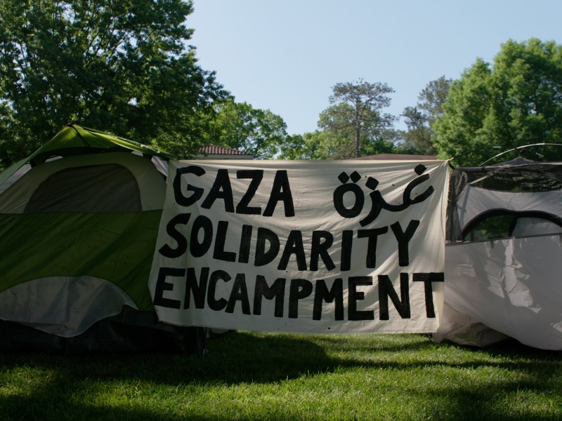 Students at Emory University set up a Gaza solidarity encampment on April 25, 2024.