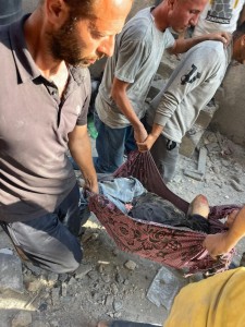 Jabaliya City in the northern part of the Gaza Strip after a bombing. 