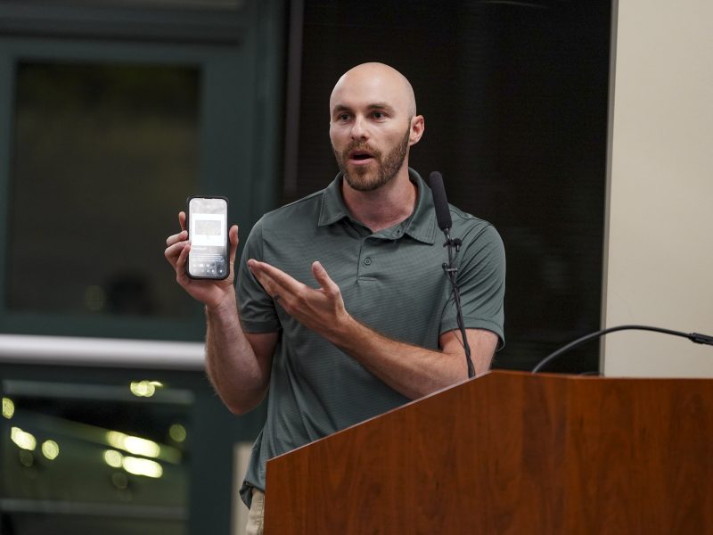 People attend a city council meeting at Dunwoody City Hall to discuss Flock Cameras at Dunwoody, Georgia, U.S., April 14, 2026. Megan Varner/ACPC