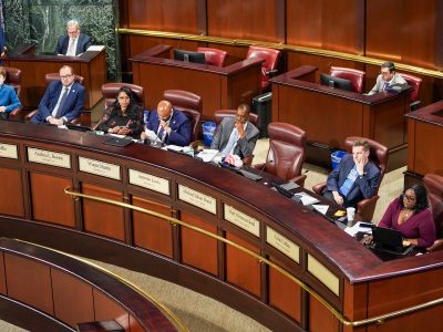 Council members listen to public comment during a regular meeting of the Atlanta City Council at City Hall in Atlanta, Georgia, U.S., April 21, 2026. ACPC/Megan Varner