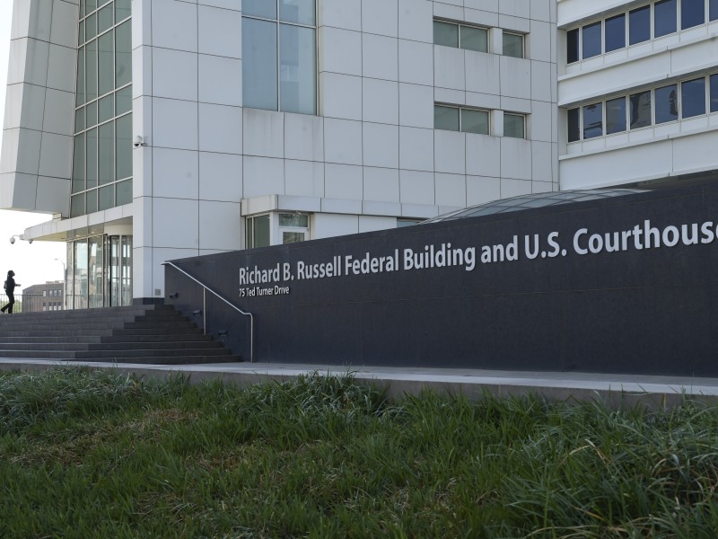 The Richard B. Russell federal courthouse in Atlanta, Georgia, where, as part of a federal NSPM-7 task force, prosecutors charged two Cop City protesters with arson.