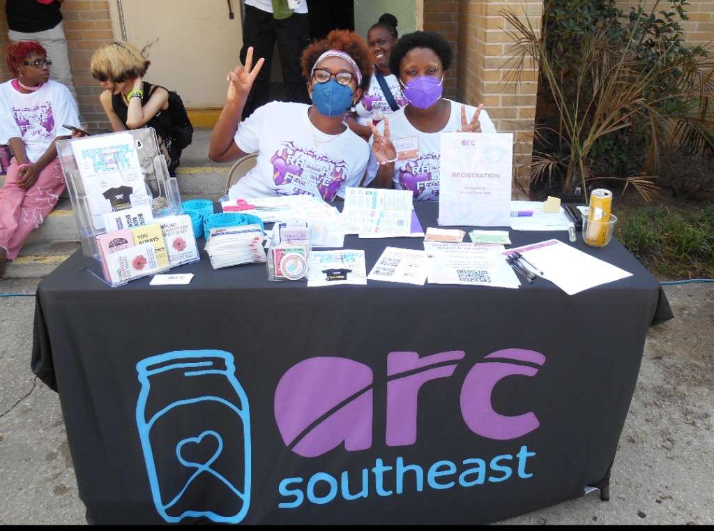 ARC-Southeast team members table at an event. ARC-Southeast is waiting on a donation from DeKalb County. 